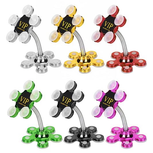 Double Sided Suction Phone Stand with 360° Rotation - Random Color
