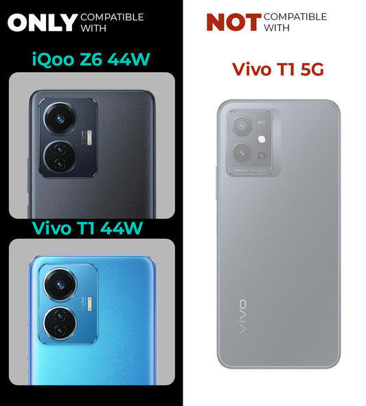 Crystal Clear Anti-Yellow Transparent Back Cover Case With Camera Ring Protection for Vivo T1 44W