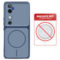 Dual tone silicone Blue phone cover for Vivo T3 Ultra 5G showing wireless charging not supported notice