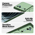 Green Phone case for Vivo T3 Ultra 5G highlighting raised camera protection, anti-slip texture, and responsive side buttons