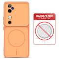 Dual tone silicone Orange phone cover for Vivo T3 Ultra 5G showing wireless charging not supported notice