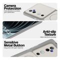 White Phone case for Vivo T3 Ultra 5G highlighting raised camera protection, anti-slip texture, and responsive side buttons