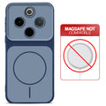 Dual tone silicone Blue phone cover for Vivo T4 5G showing wireless charging not supported notice