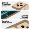 Brown Phone case for Vivo T4 5G highlighting raised camera protection, anti-slip texture, and responsive side buttons
