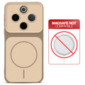 Dual tone silicone Brown phone cover for Vivo T4 5G showing wireless charging not supported notice