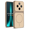 Full protective dual tone Brown silicone case for Vivo T4 5G showing front and back design coverage