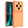 Full protective dual tone Orange silicone case for Vivo T4 5G showing front and back design coverage