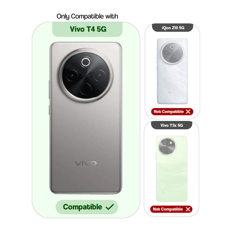 Compatibility comparison image showing Vivo T4 5G supported, while other models are not compatible.