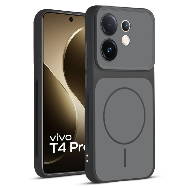 Full protective dual tone Black silicone case for Vivo T4 Pro 5G showing front and back design coverage