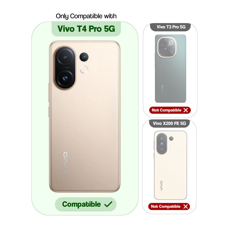 Compatibility comparison image showing Vivo T4 Pro 5G supported, while other models are not compatible.