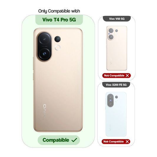 Soft Frame Clear Case Ring Holder Kickstand For Vivo T4 Pro 5G