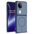 Full protective dual tone Blue silicone case for Vivo T4R 5G showing front and back design coverage