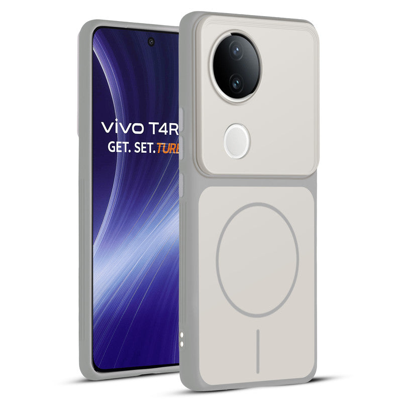 Full protective dual tone White silicone case for Vivo T4R 5G showing front and back design coverage