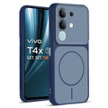 Full protective dual tone Blue silicone case for Vivo T4x 5G showing front and back design coverage
