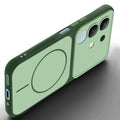 Slim silicone Green phone case for Vivo T4x 5G side angle view showing grip texture and precise cutouts