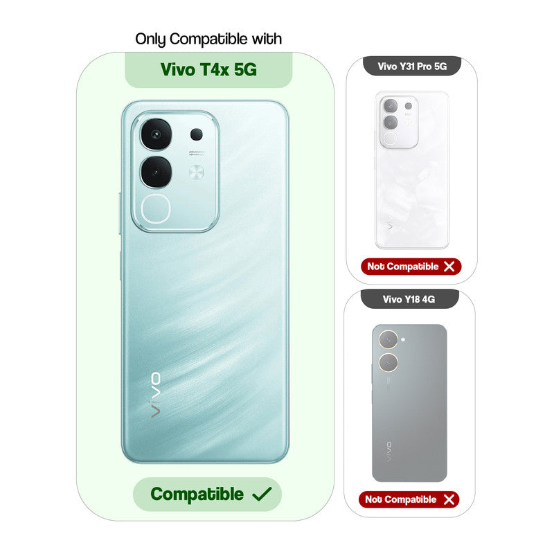 Compatibility comparison image showing Vivo T4x 5G supported, while other models are not compatible.