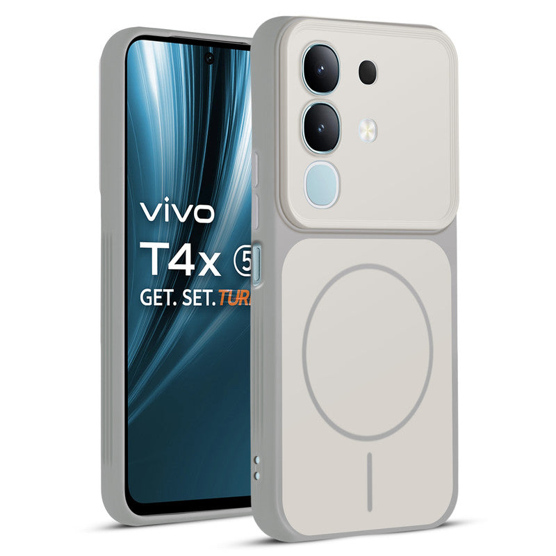 Full protective dual tone White silicone case for Vivo T4x 5G showing front and back design coverage