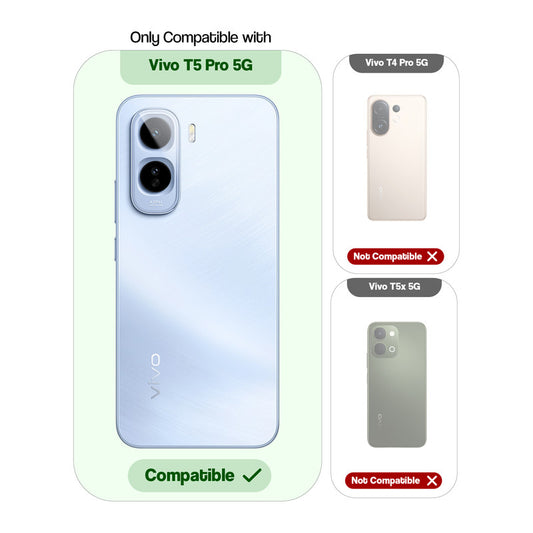 Shockproof Hybrid Transparent Phone Case For Vivo T5 Pro 5G with Hard Back and Soft Bumper for Maximum Protection