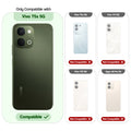 Clear hard back case compatibility guide showing fit for Vivo T5x 5G and not compatible with other models
