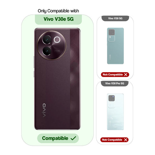 Silicone Frame Transparent Hard Back Ring Stand Case for Vivo V30E 5G