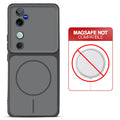 Dual tone silicone Black phone cover for Vivo V40 Pro 5G showing wireless charging not supported notice