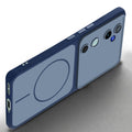 Slim silicone Blue phone case for Vivo V40 Pro 5G side angle view showing grip texture and precise cutouts