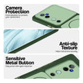 Green Phone case for Vivo V40 5G highlighting raised camera protection, anti-slip texture, and responsive side buttons
