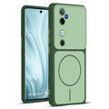 Full protective dual tone Green silicone case for Vivo V40 5G showing front and back design coverage