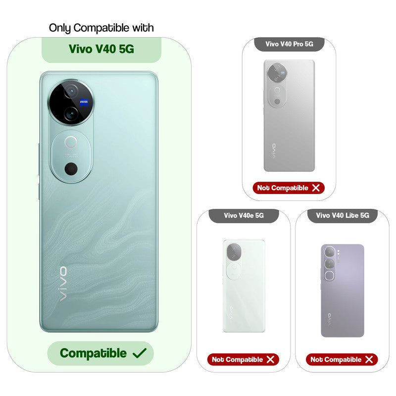 Matte Silicone Dual Color Back Cover with Metal Buttons & Ring Design for Vivo V40 5G