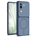 Full protective dual tone Blue silicone case for Vivo V40e 5G showing front and back design coverage