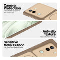 Brown Phone case for Vivo V40e 5G highlighting raised camera protection, anti-slip texture, and responsive side buttons