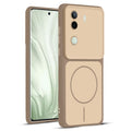 Full protective dual tone Brown silicone case for Vivo V40e 5G showing front and back design coverage
