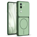 Full protective dual tone Green silicone case for Vivo V40e 5G showing front and back design coverage