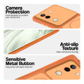 Orange Phone case for Vivo V40e 5G highlighting raised camera protection, anti-slip texture, and responsive side buttons