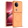 Full protective dual tone Orange silicone case for Vivo V50 5G showing front and back design coverage