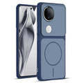 Full protective dual tone Blue silicone case for Vivo V50e 5G showing front and back design coverage