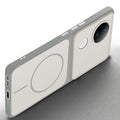 Slim silicone White phone case for Vivo V50e 5G side angle view showing grip texture and precise cutouts