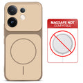 Dual tone silicone Brown phone cover for Vivo V60 5G showing wireless charging not supported notice