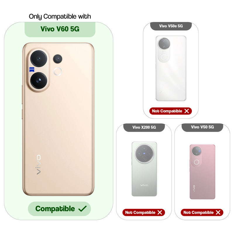 Compatibility comparison image showing Vivo V60 5G supported, while other models are not compatible.