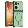 Full protective dual tone Green silicone case for Vivo V60 5G showing front and back design coverage