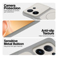 White Phone case for Vivo V60 5G highlighting raised camera protection, anti-slip texture, and responsive side buttons
