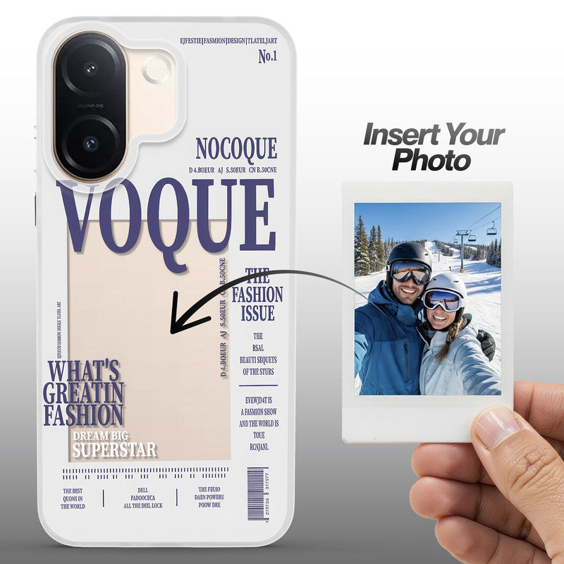 Designer Cover Case with Customizable Transparent Slot for Personalised Photos For Vivo V60e 5G
