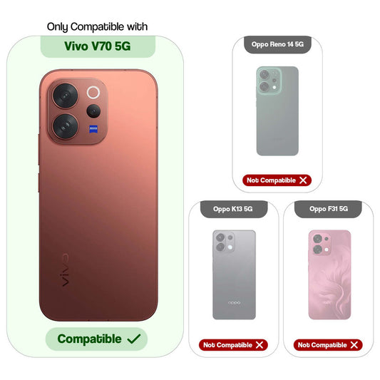 Slim Transparent TPU Case with Silver Camera Ring Back Cover for Vivo V70 5G