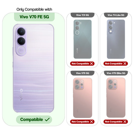 Shockproof Hybrid Transparent Phone Case For Vivo V70 FE 5G with Hard Back and Soft Bumper for Maximum Protection