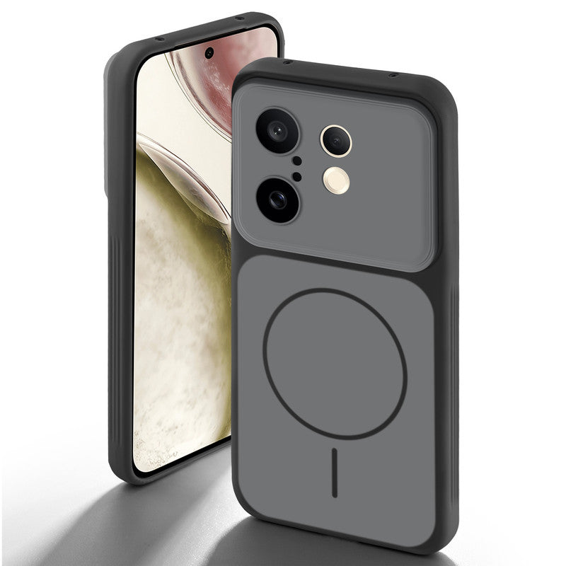 Dual tone silicone Black back cover for Vivo X200 FE 5G showing camera protection and design