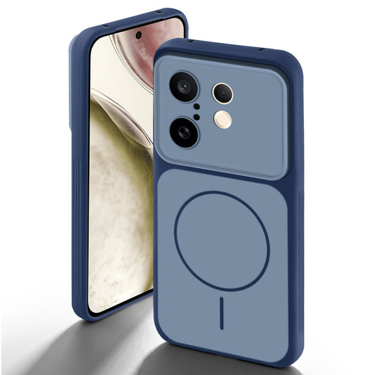 Dual tone silicone Blue back cover for Vivo X200 FE 5G showing camera protection and design