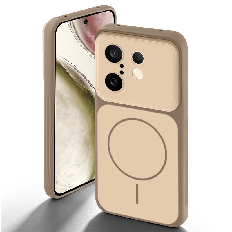 Dual tone silicone Brown back cover for Vivo X200 FE 5G showing camera protection and design