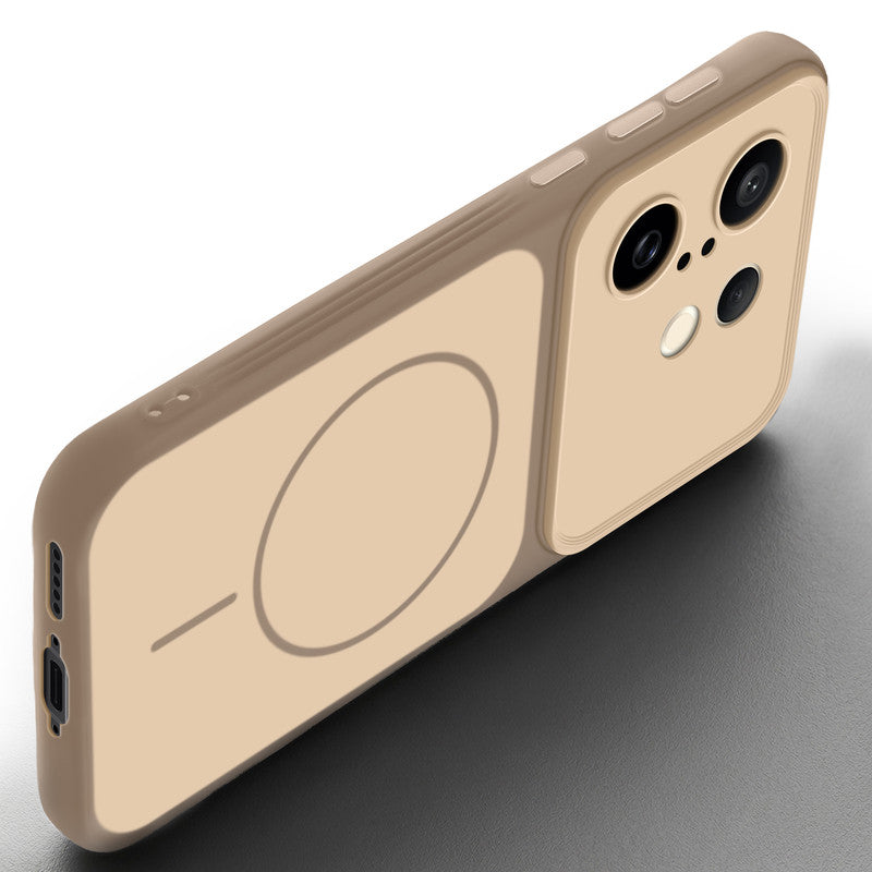 Slim silicone Brown phone case for Vivo X200 FE 5G side angle view showing grip texture and precise cutouts