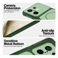 Green Phone case for Vivo X200 FE 5G highlighting raised camera protection, anti-slip texture, and responsive side buttons