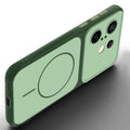 Slim silicone Green phone case for Vivo X200 FE 5G side angle view showing grip texture and precise cutouts